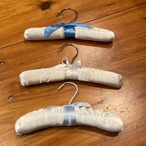 Bundle/3 SATIN Shirt Top Hangers Blue or White Bow Boys